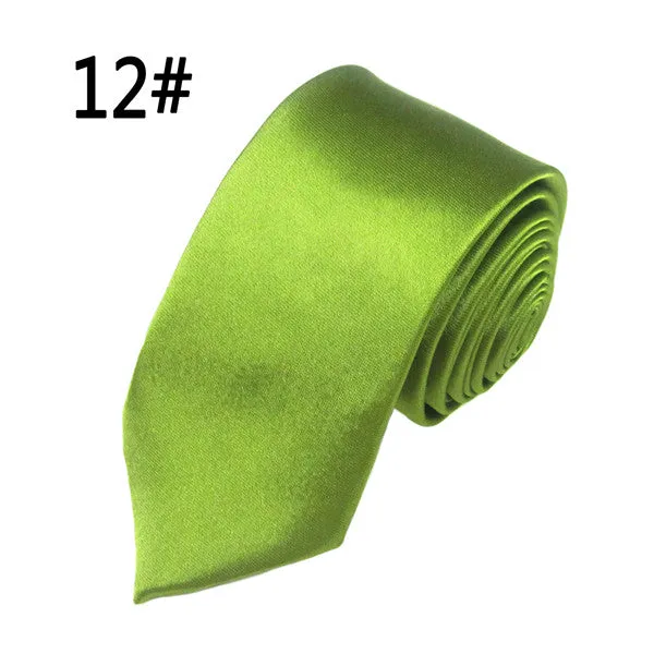 Hot Sale Men Ties Fashion Style Slim Gentlman Neck Skinny Tie Simplicity Design Wedding Party Formal Solid Silk Gravata