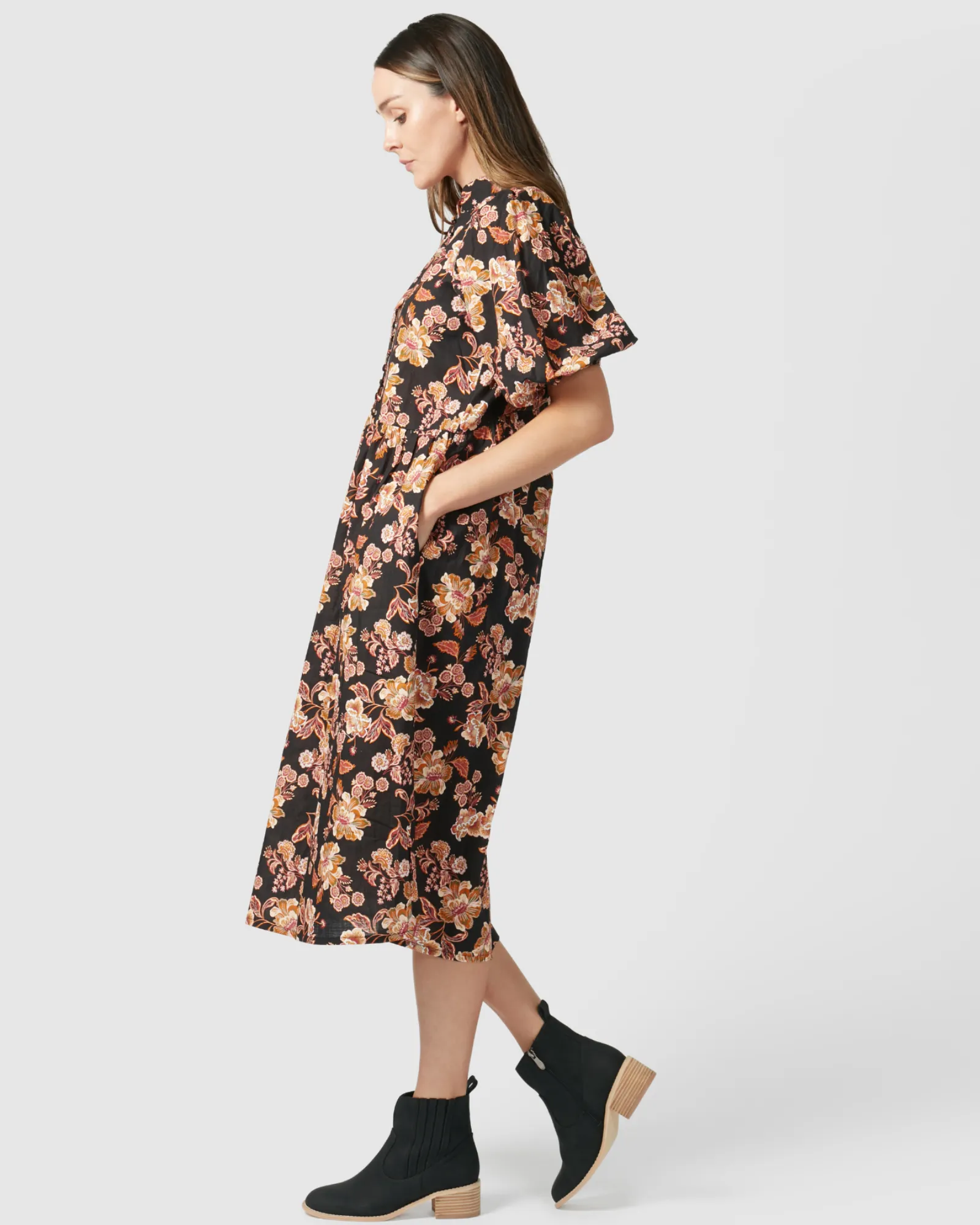 Hotham Dress - Navy Peony