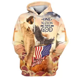 Jesus American Eagles Flag One Nation Under God Hoodies Jesus Hoodie Men & Women Christian Hoodie 3D Printed Hoodie