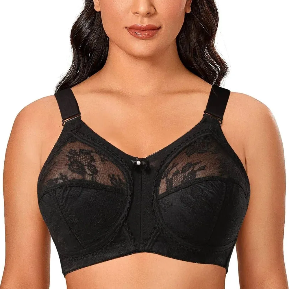 Lace Full Cup Bras - Wire-Free Support & Elegant Lace Detailing