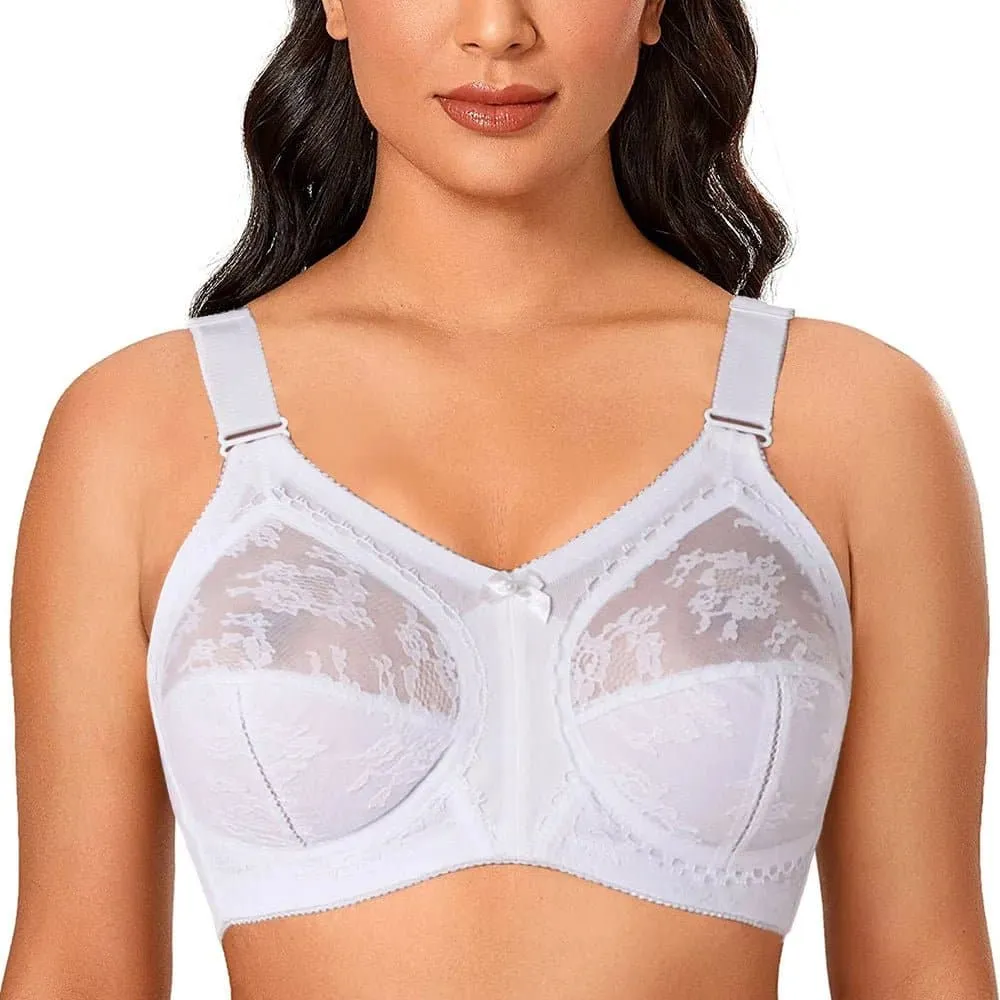 Lace Full Cup Bras - Wire-Free Support & Elegant Lace Detailing