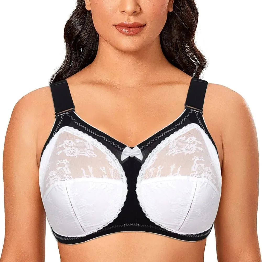 Lace Full Cup Bras - Wire-Free Support & Elegant Lace Detailing