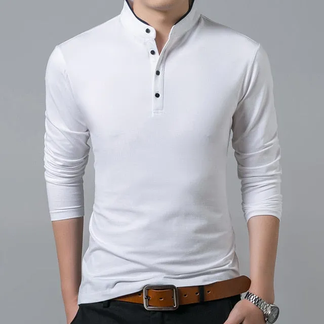 Liseaven Mandarin Collar Long Sleeve Shirt