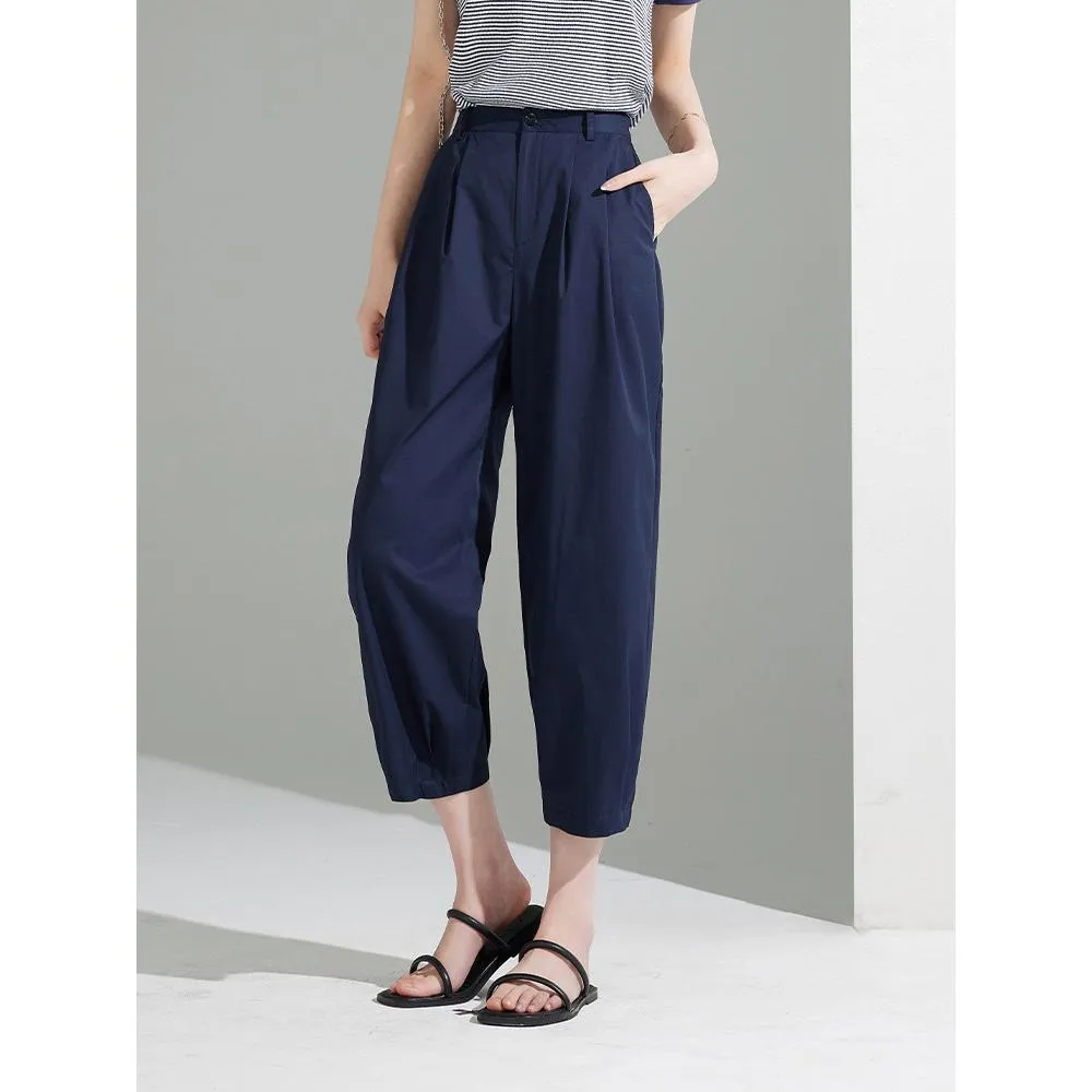 Loose Fit Thin Workwear Casual Ankle Cut Pants