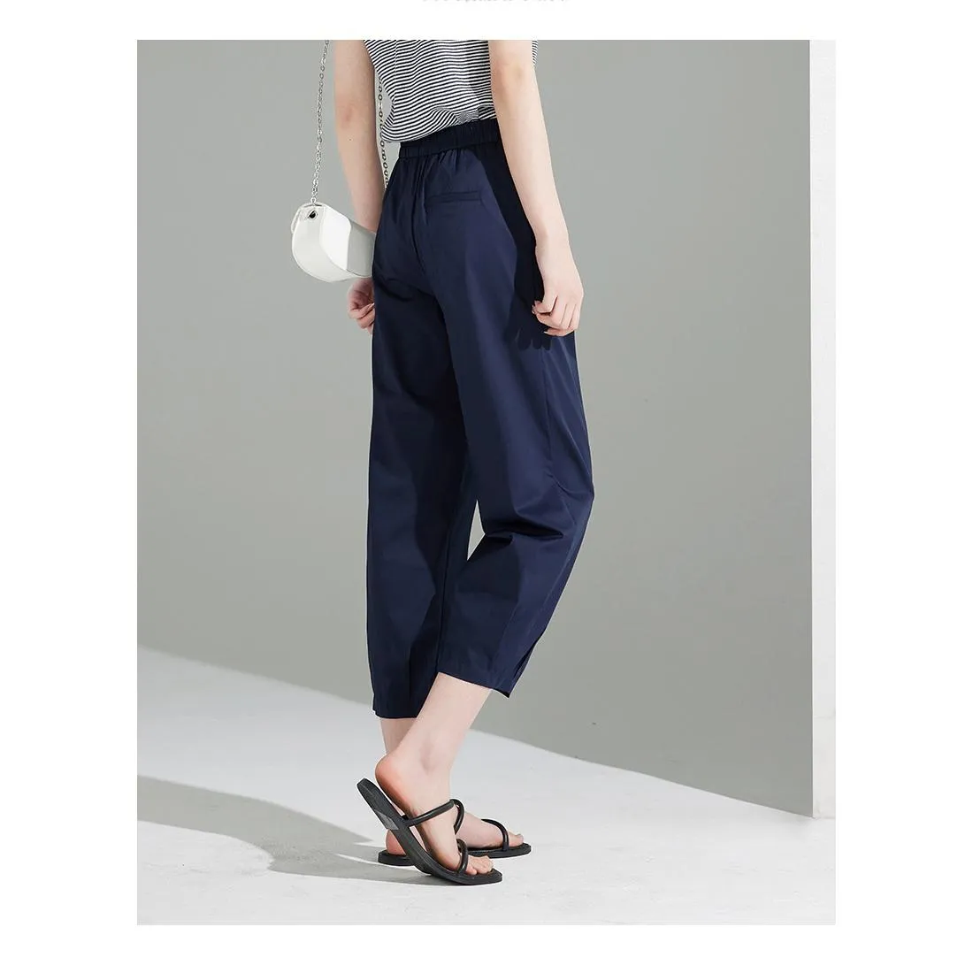 Loose Fit Thin Workwear Casual Ankle Cut Pants