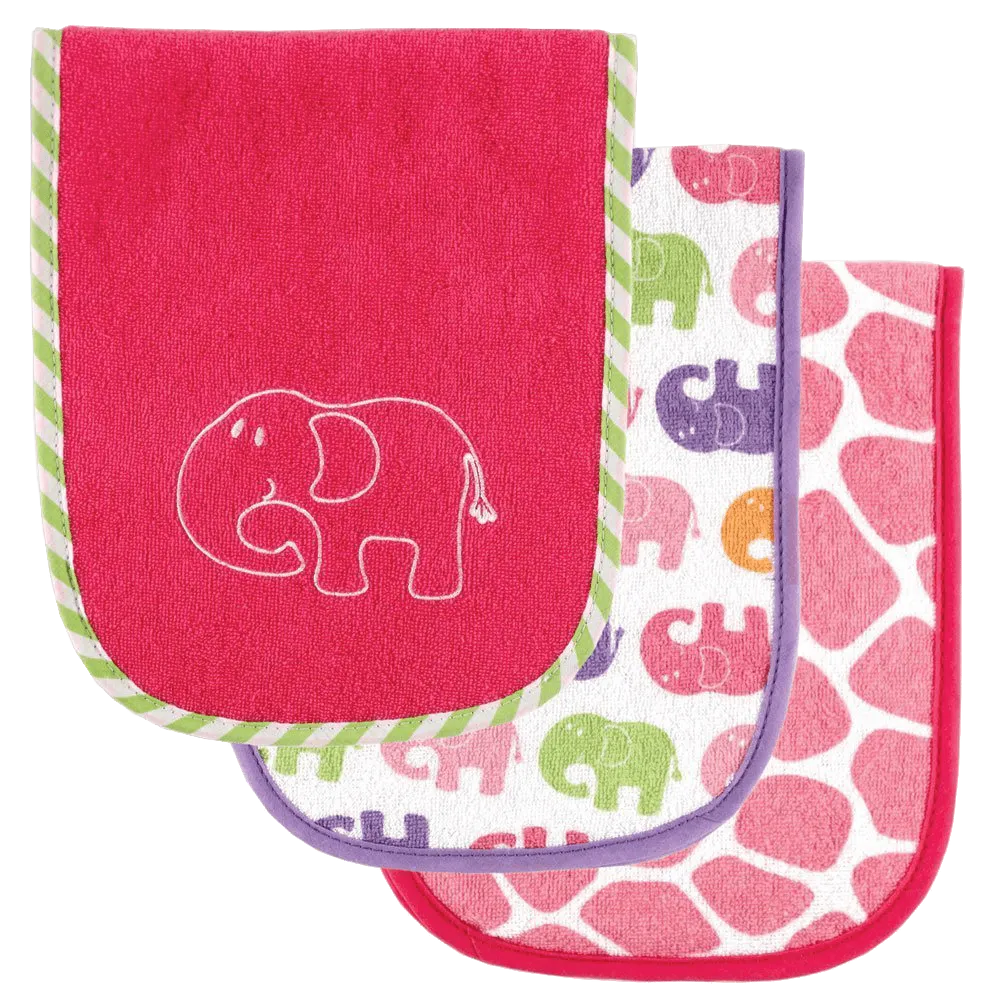 Luvable Friends Safari Themed Burp Cloths 3 Pack