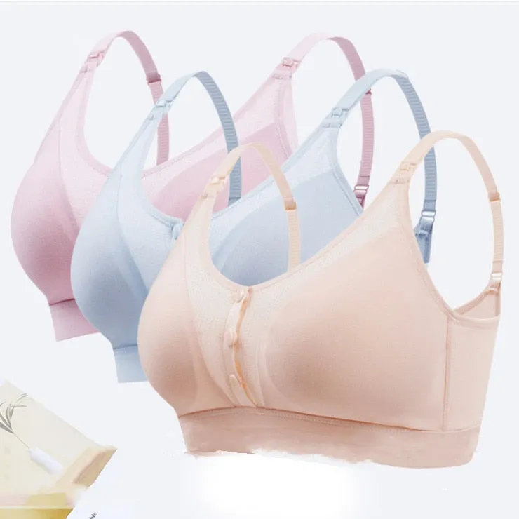 Maternity Bra Front Open Breast-feeding Bra Solid Color Button Soft Underwear Nursing Bras Maternity &amp; Nursing Bras