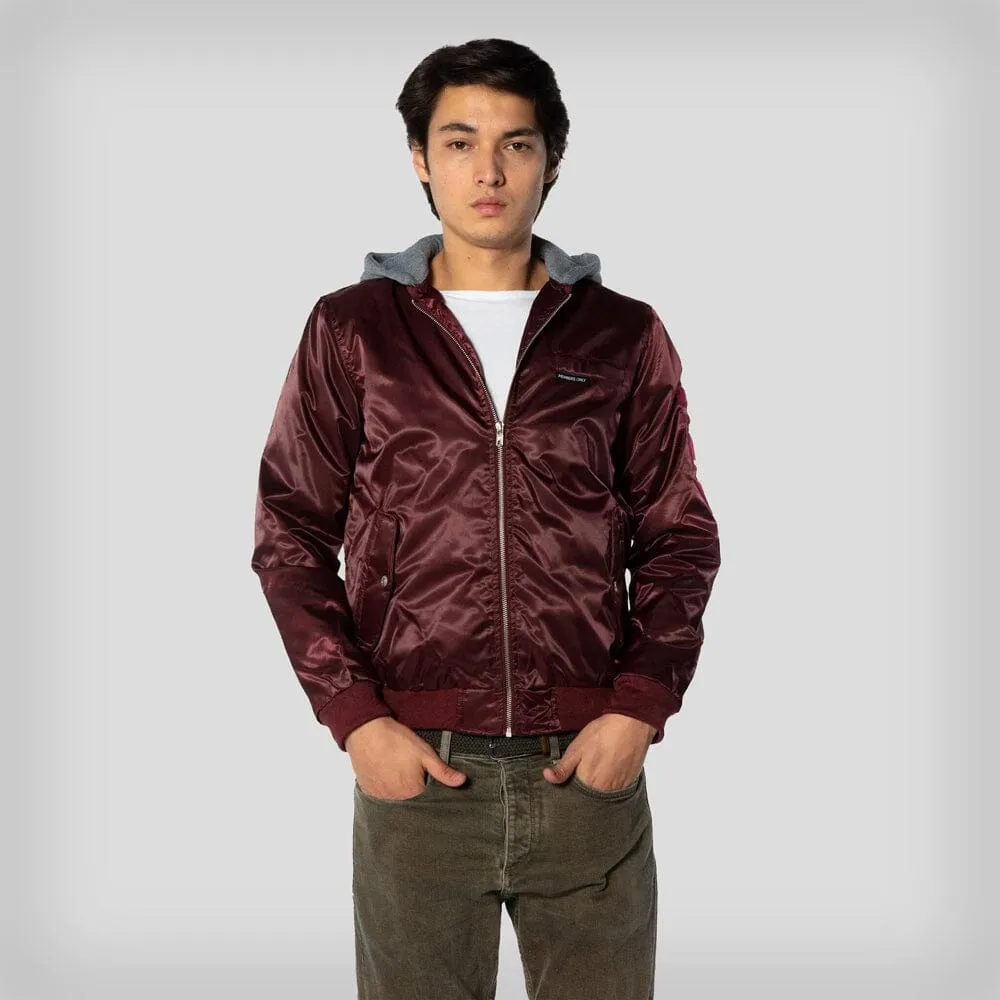 Members Only Men's Flight Satin Twill Hooded Jacket