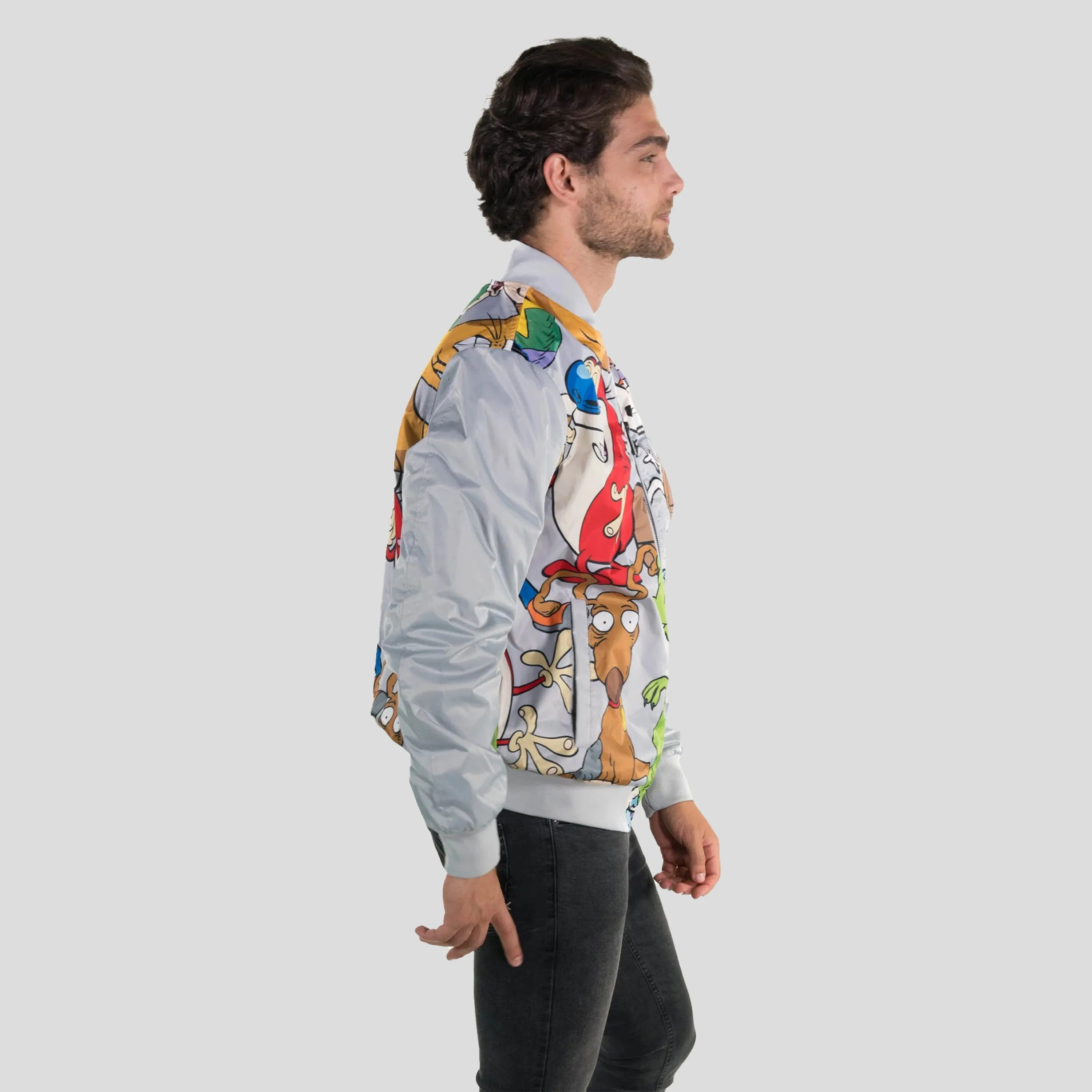 Members Only Men's Nickelodeon Mash Print Bomber Jacket