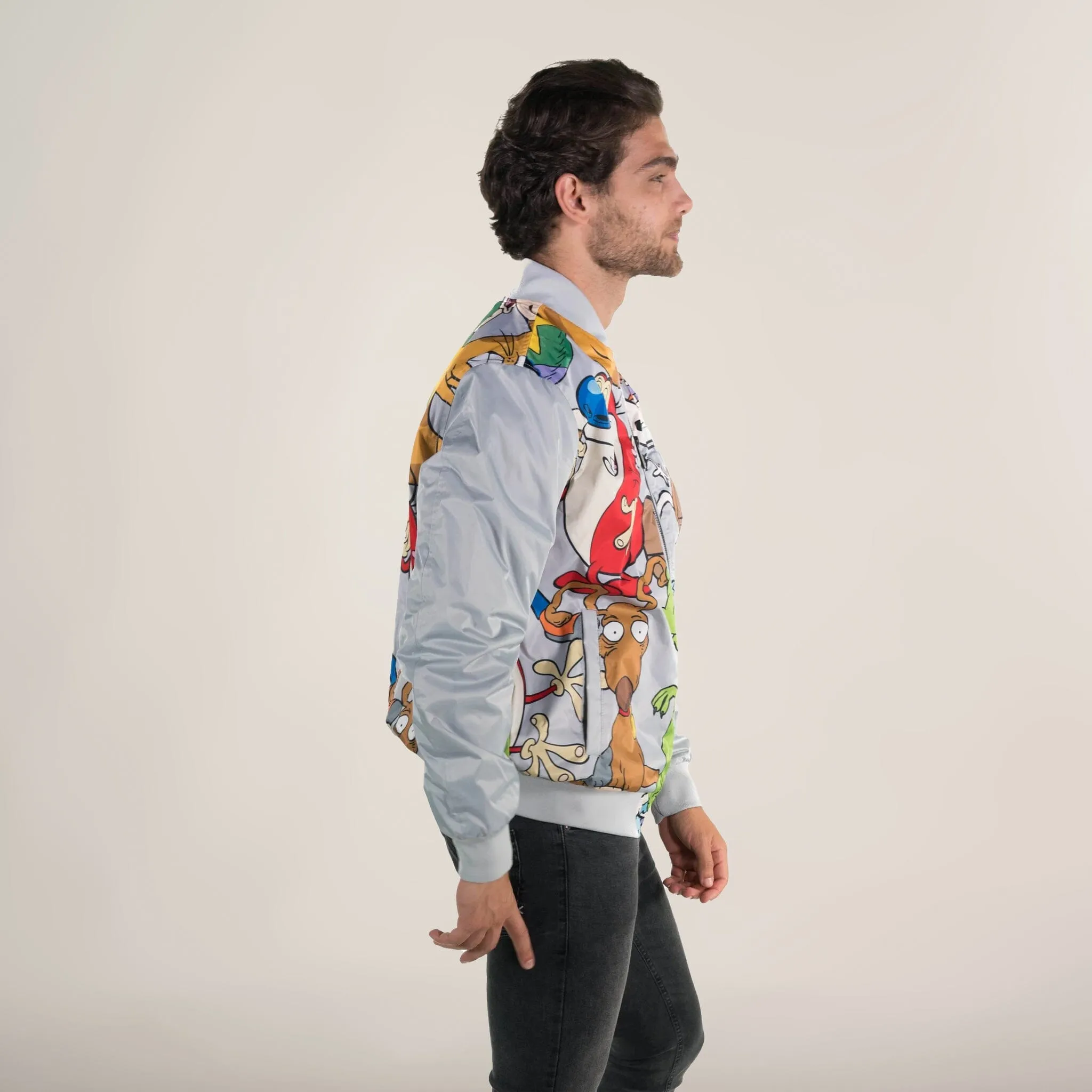 Members Only Men's Nickelodeon Mash Print Bomber Jacket