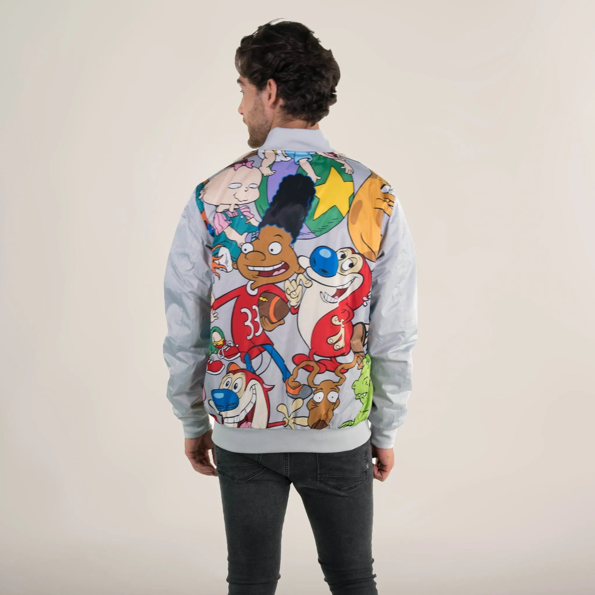 Members Only Men's Nickelodeon Mash Print Bomber Jacket