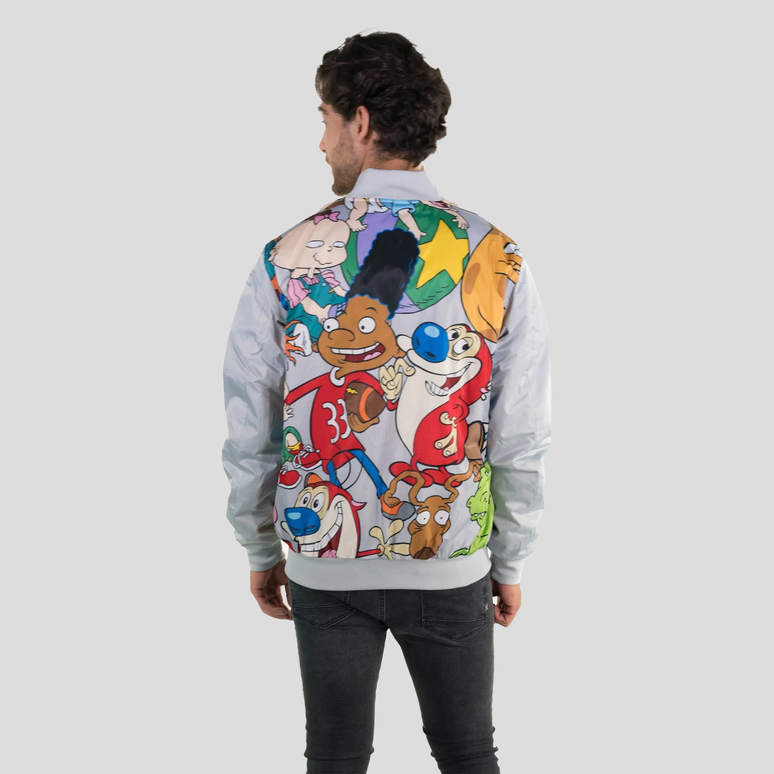 Members Only Men's Nickelodeon Mash Print Bomber Jacket