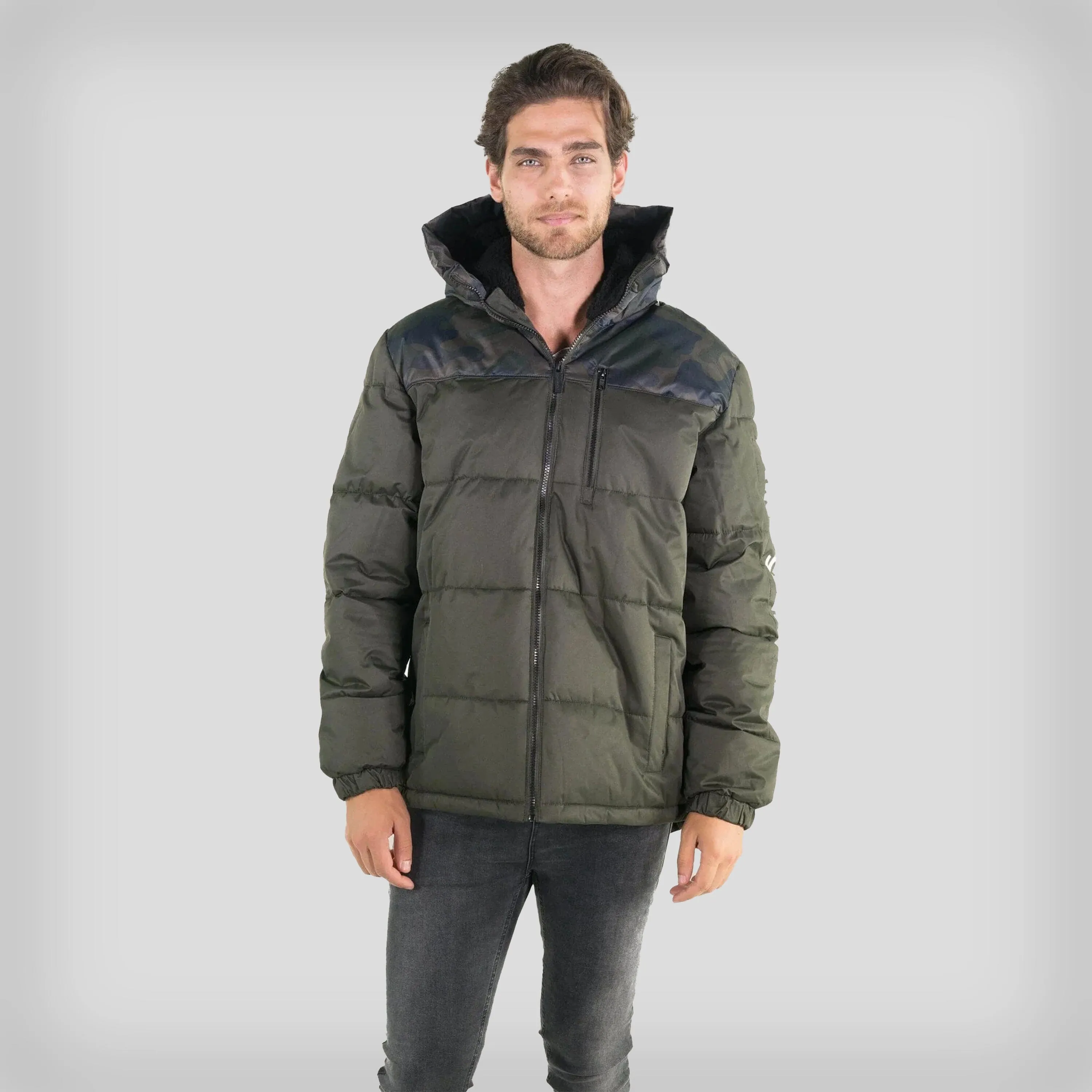 Members Only Men's Twill Block Puffer Jacket