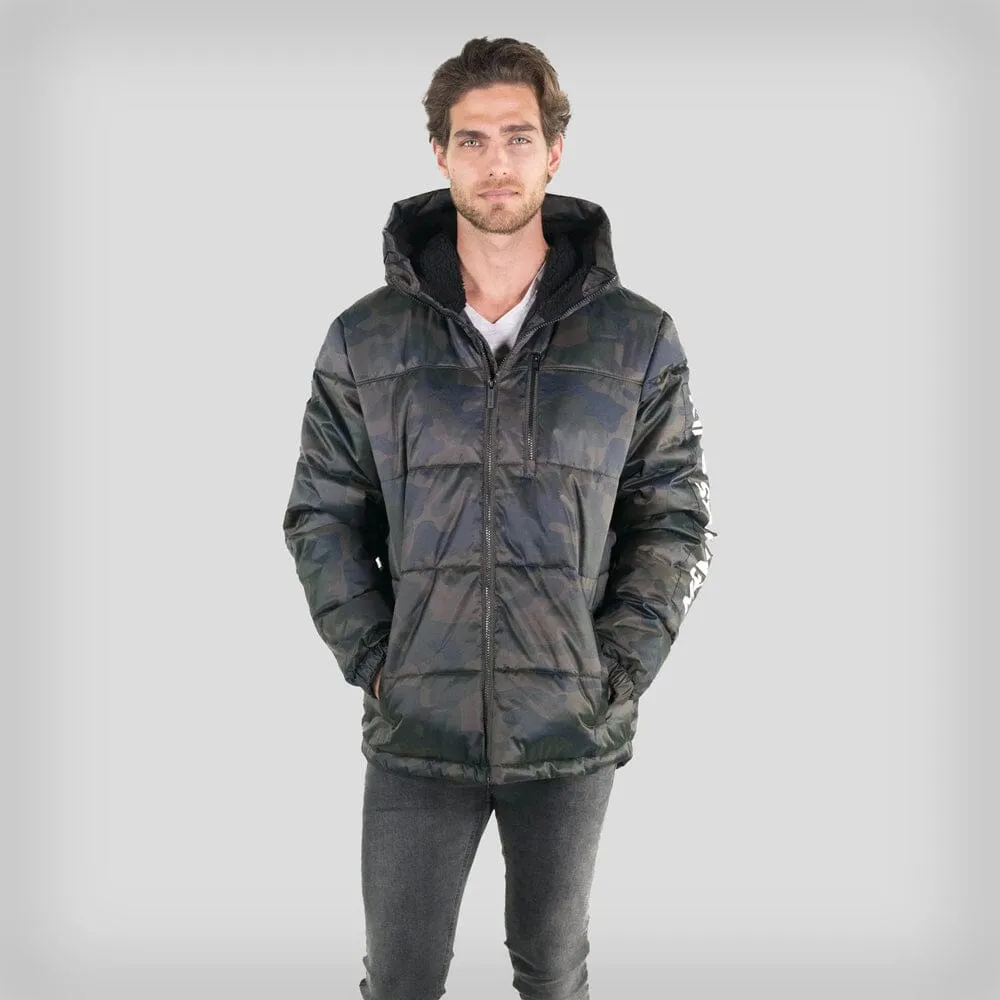 Members Only Men's Twill Block Puffer Jacket