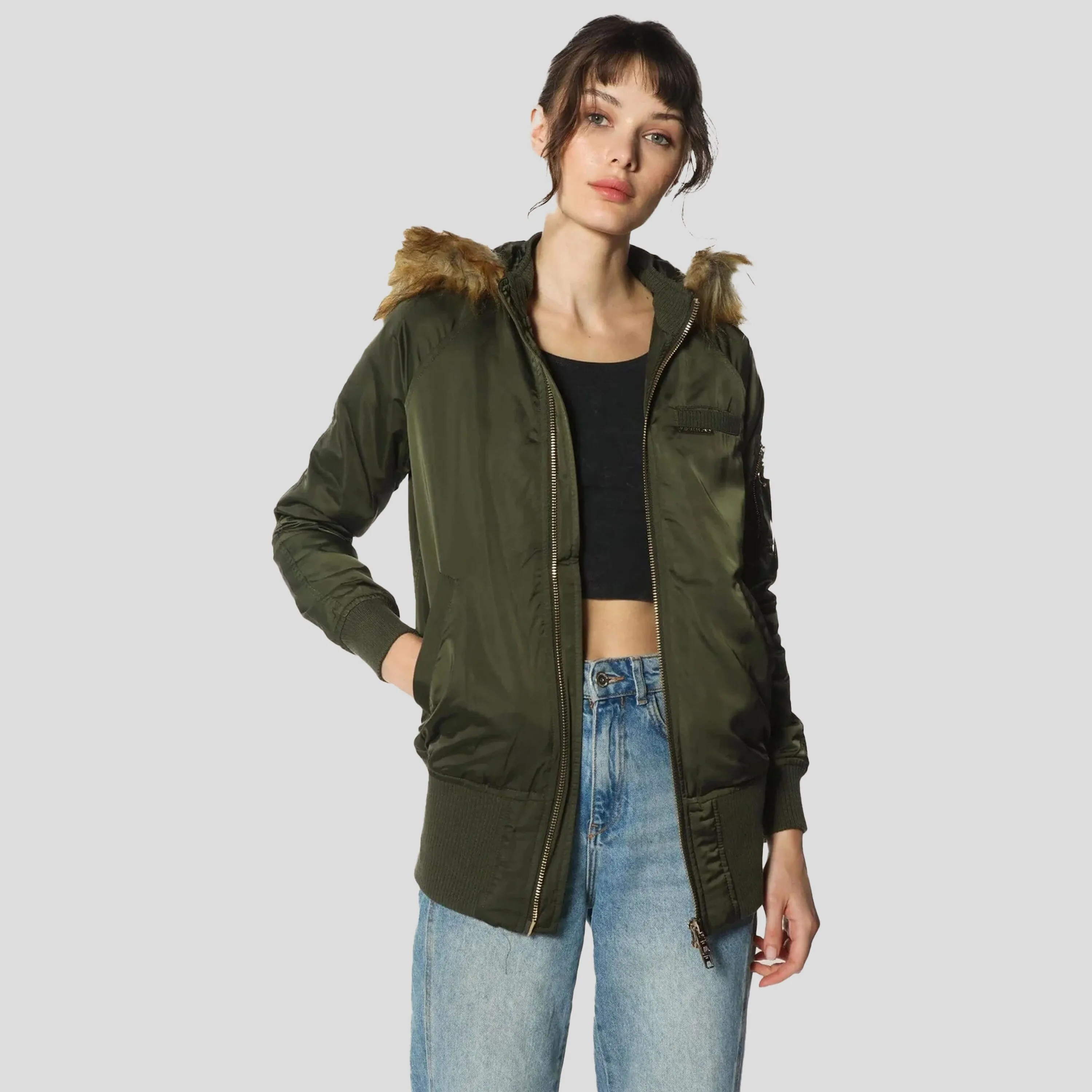 Members Only Women's Elongated Bomber Jacket