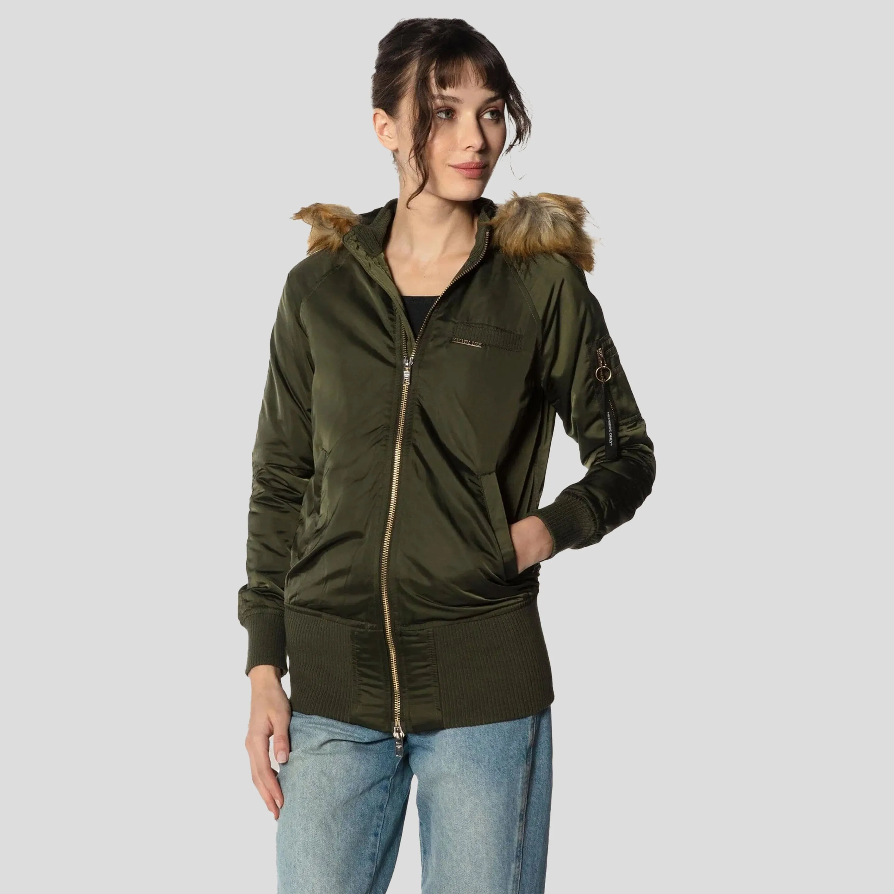 Members Only Women's Elongated Bomber Jacket