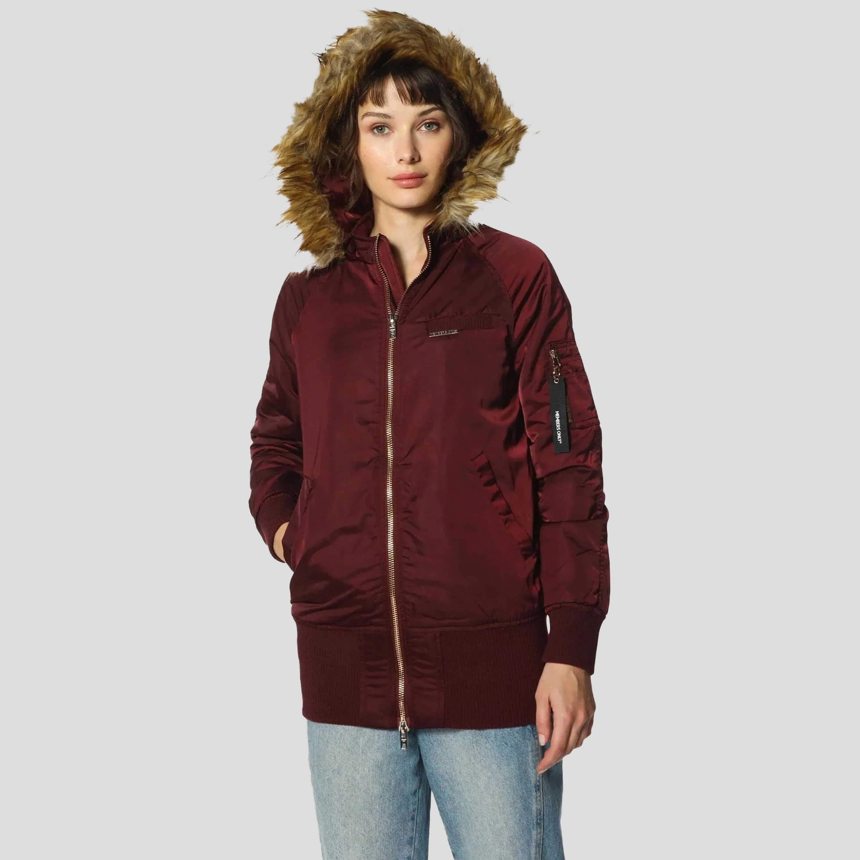 Members Only Women's Elongated Bomber Jacket