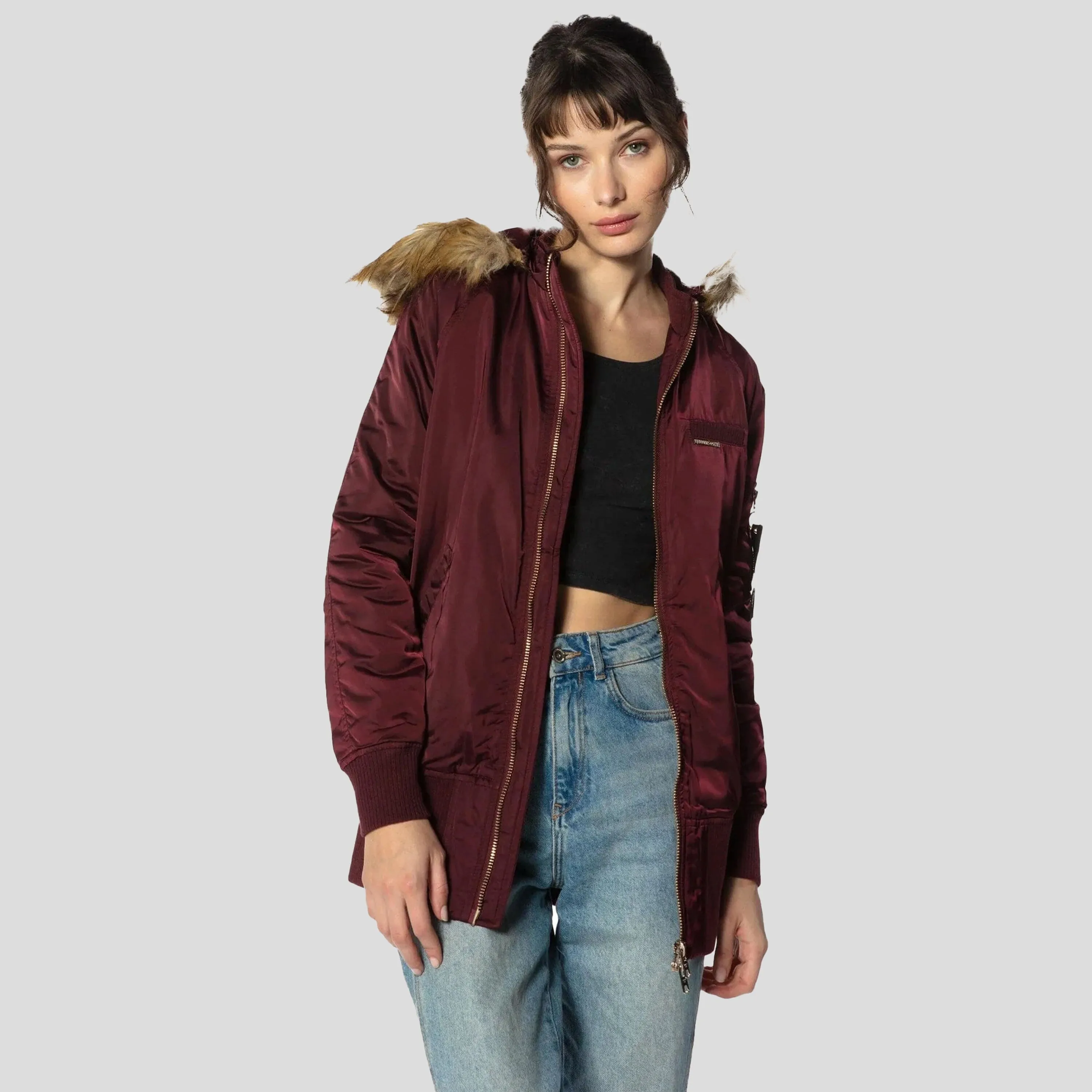 Members Only Women's Elongated Bomber Jacket