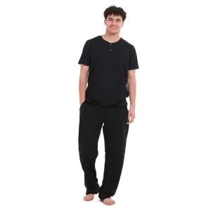 Men summer pajama set  Black T-shirt   Pants