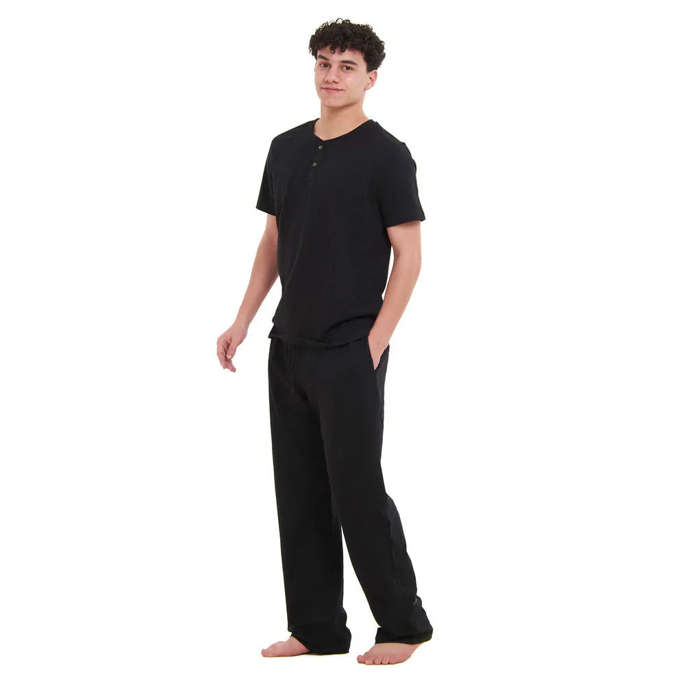 Men summer pajama set  Black T-shirt   Pants