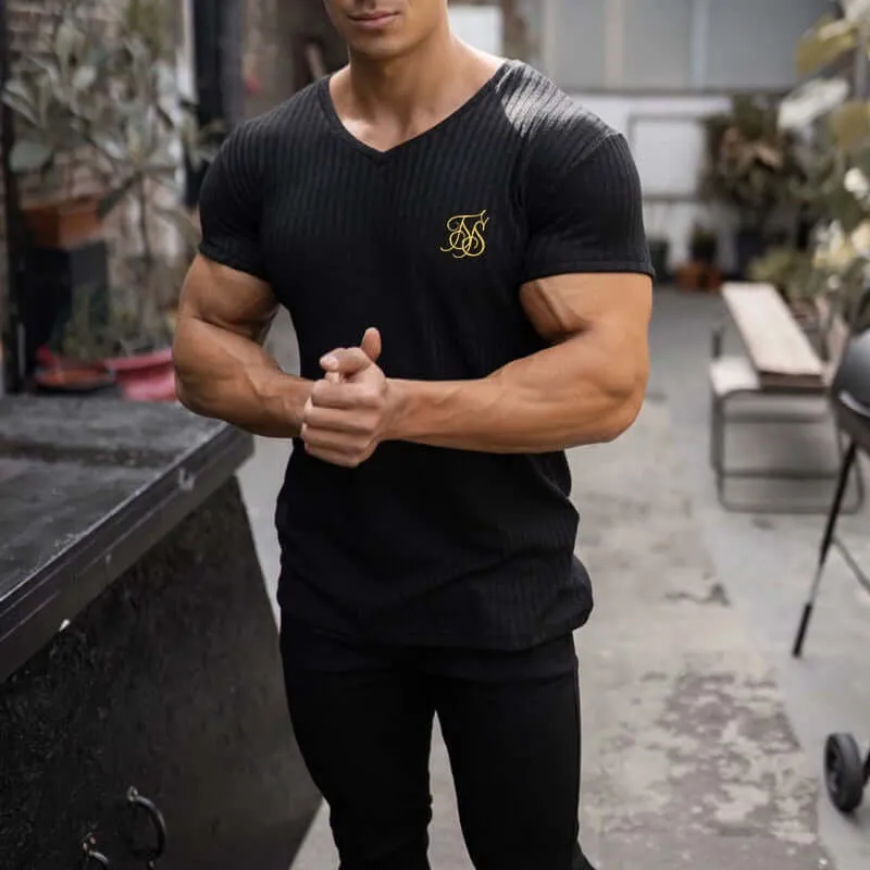 Mens Hot Trending Silk T Shirt Fashion Casual Short Sleeve Compression Shirt