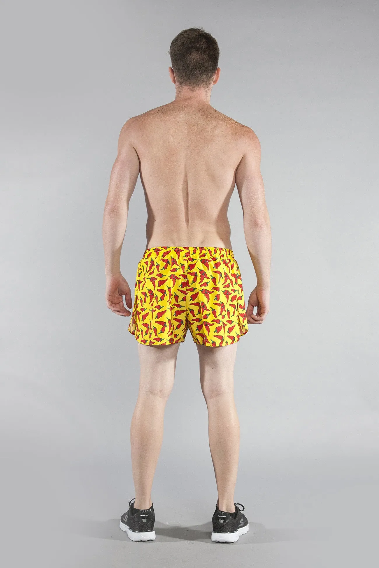 Men's Printed 3" Half Split Shorts - Yellow Chili Pepper