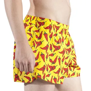 Men's Printed 3" Half Split Shorts - Yellow Chili Pepper