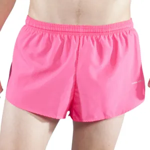 Men's Solid 1" Elite Split Shorts - Hot Pink