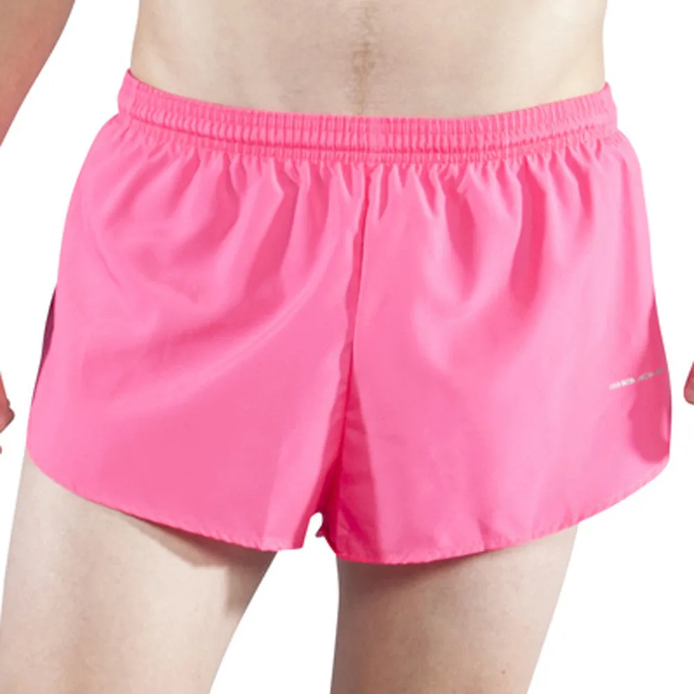 Men's Solid 1" Elite Split Shorts - Hot Pink