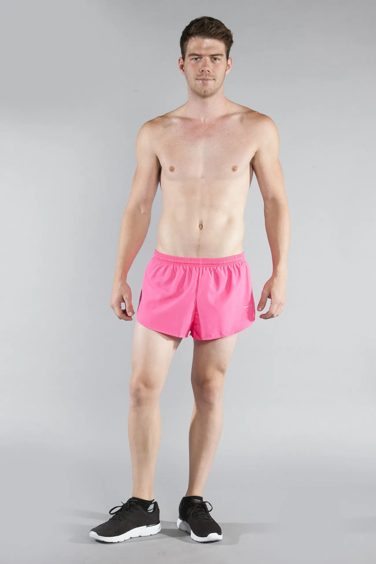 Men's Solid 1" Elite Split Shorts - Hot Pink