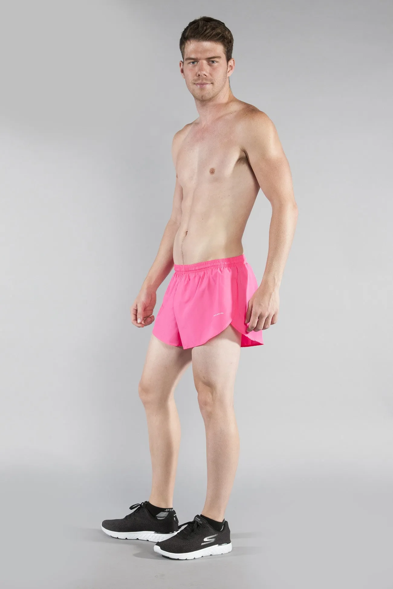 Men's Solid 1" Elite Split Shorts - Hot Pink