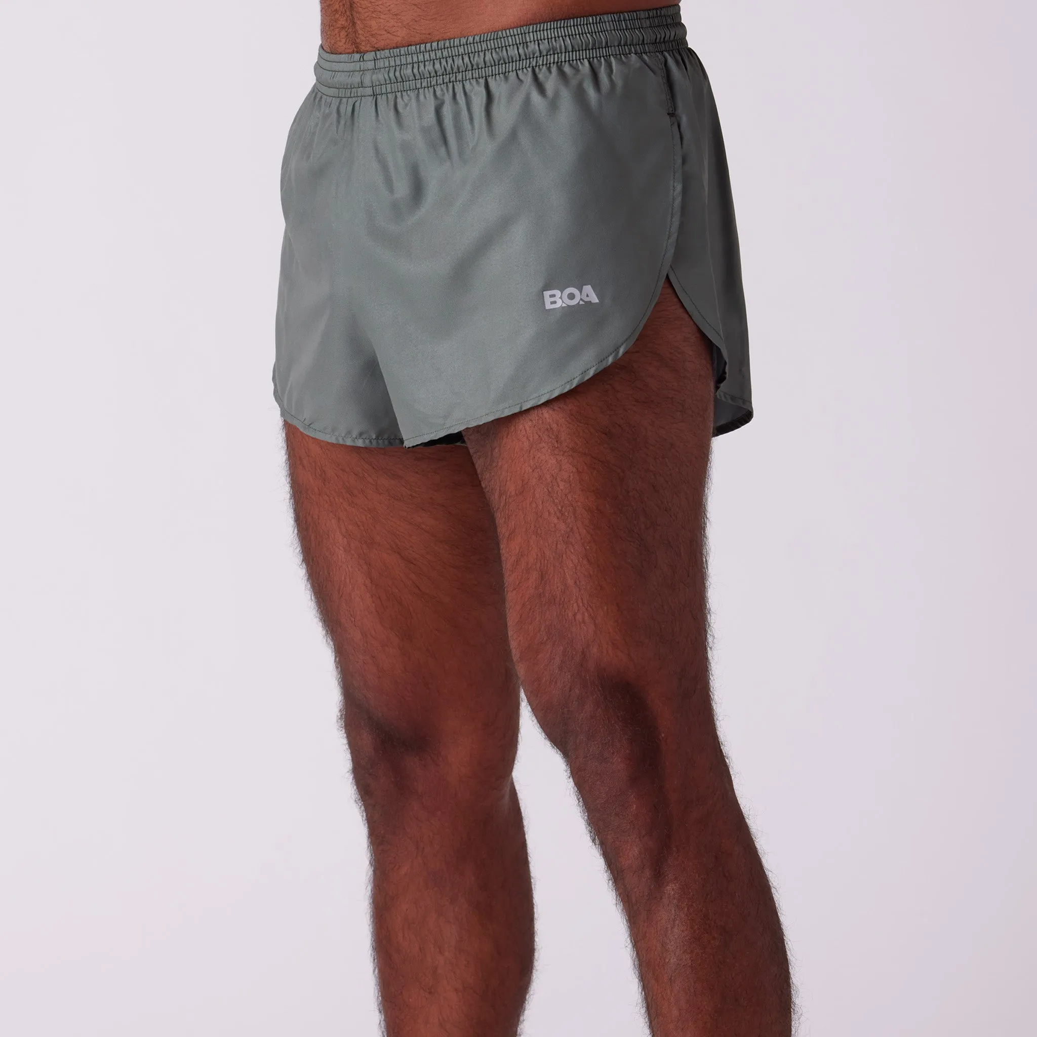 Men's Solid 1" Elite Split Shorts - Military