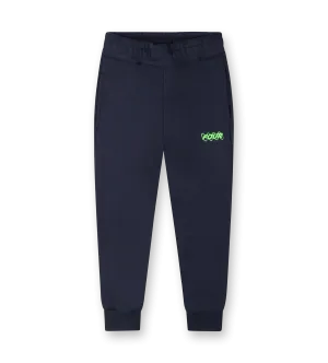 Neon Green Circles Logo Sweatpants Marine Blue