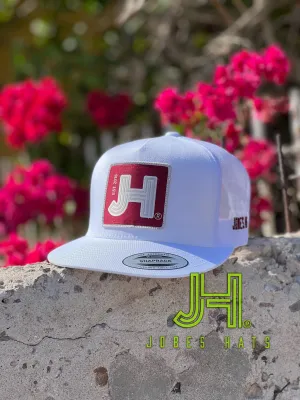 New 2022 Jobes Trucker Cap- All White Solid Maroon Patch