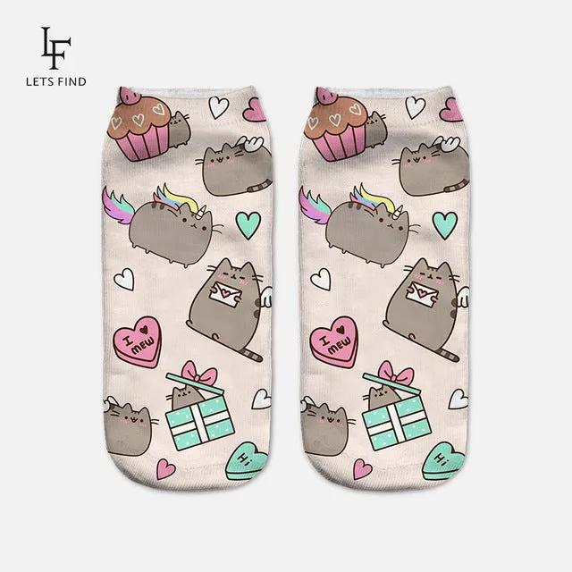 New 3D Print Socks Pusheen Giraffe avocado Flag fish Women Socks Cute  Ankle Sock Multiple Cartoons Casual Type Teenager Socks