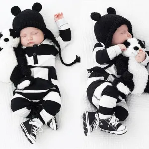 Newborn Baby Striped Cotton Romper Long Sleeve