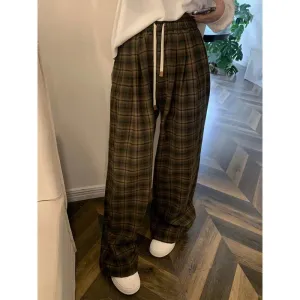 Plaid Casual Quality Versatile Pants