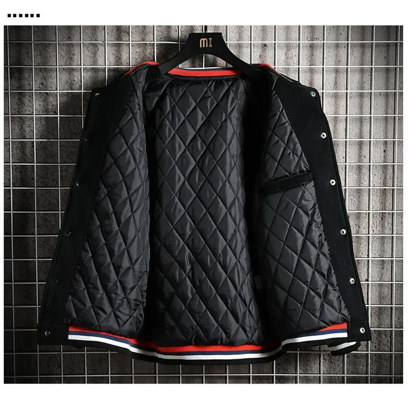 Plus Color Block Baseball Collar Varsity Jacket