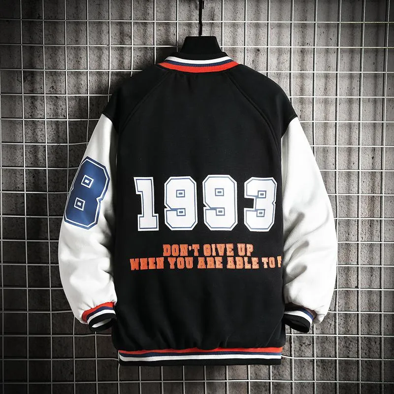 Plus Color Block Baseball Collar Varsity Jacket