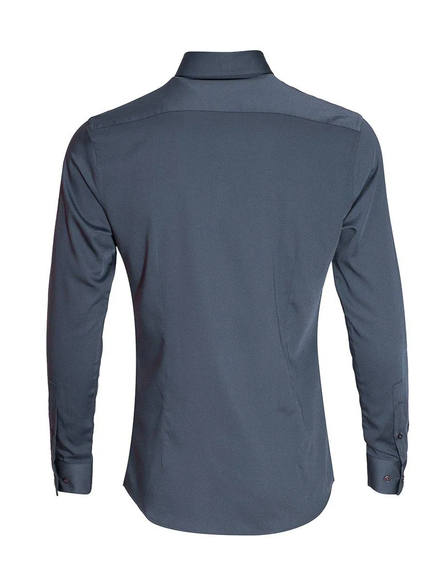 Return Sale - Bamboo Satin Stretch Shirt - Charcoal