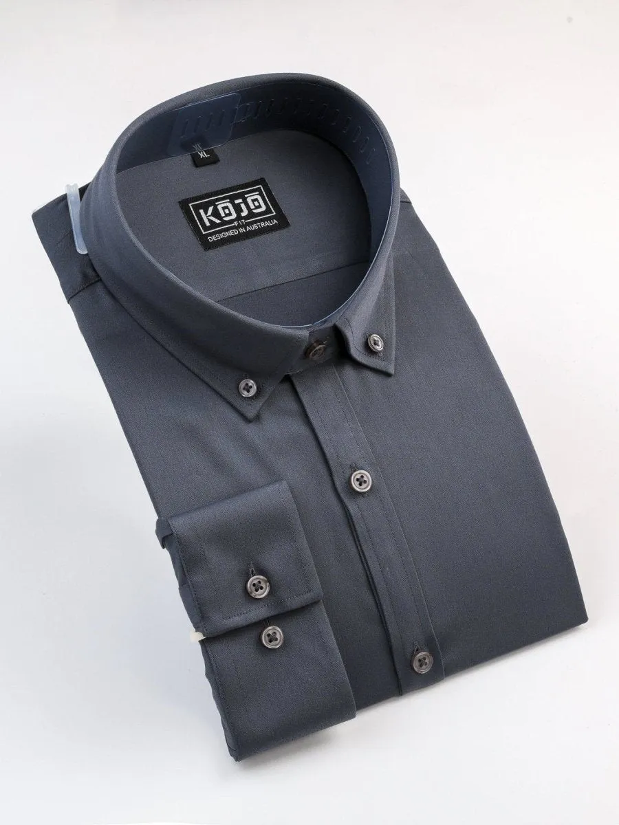 Return Sale - Bamboo Satin Stretch Shirt - Charcoal