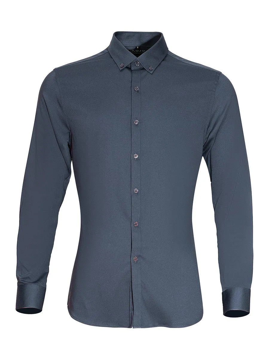 Return Sale - Bamboo Satin Stretch Shirt - Charcoal