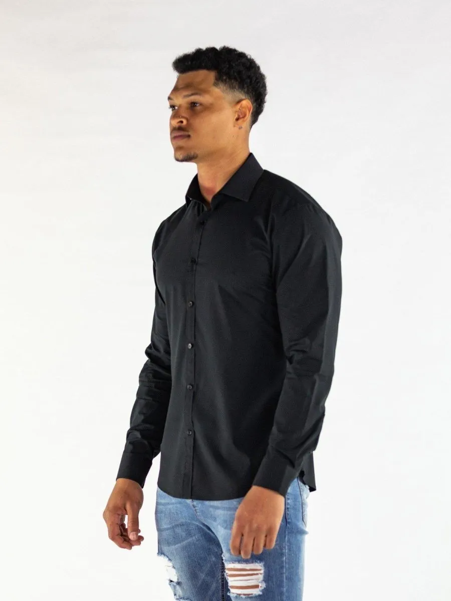 Return Sale - Performance Bamboo Dress Shirt - Black