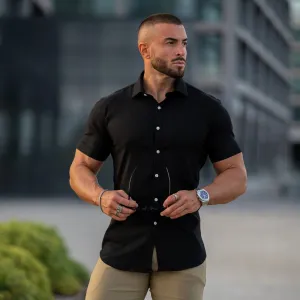 Return Sale - Performance Linen Short Sleeve Shirt - Black