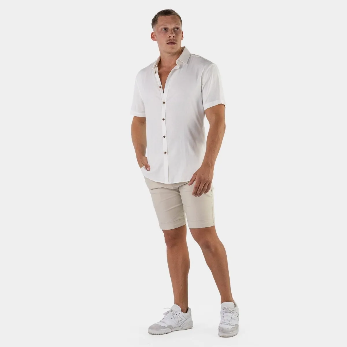 Return Sale - Performance Linen Short Sleeve Shirt - White