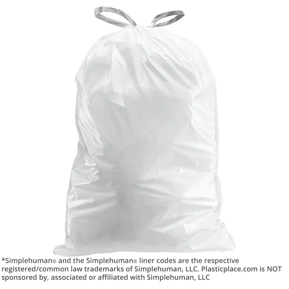 Simplehuman®* Compatible Trash Bags - Code J - 10-10.5 Gallon - 50/Case