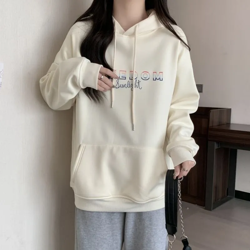 Simplicity Thin Fish Scales Plus Loose-Fit Letter Hoodie