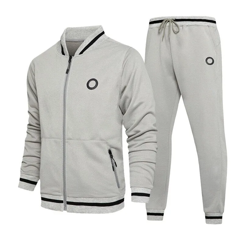 Sportswear  Men  Casual Men Sports Suit Male Zipper Jackets   Pants 2