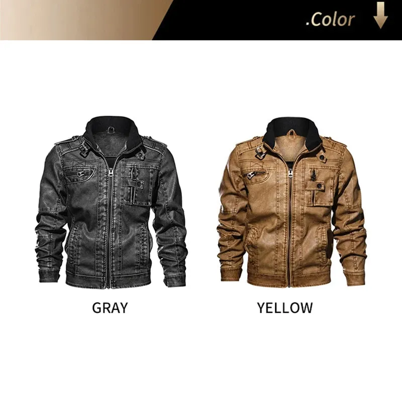 Spring Mens Leather Jackets High Quality Classic Motorcycle Jacket Male Plus Faux Leather Jacket Men Dropshipping