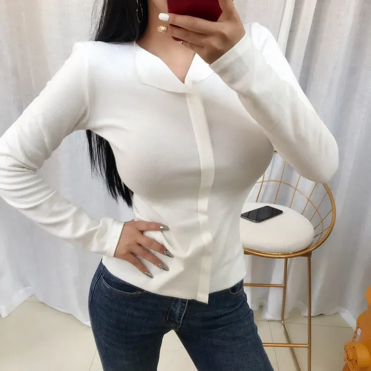 Spring Vintage Cotton Oversize Long Sleeve Girls Blouse